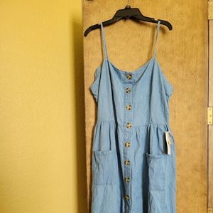 J for Justify cotton dress. Below knee. XLarge. Denim look.
